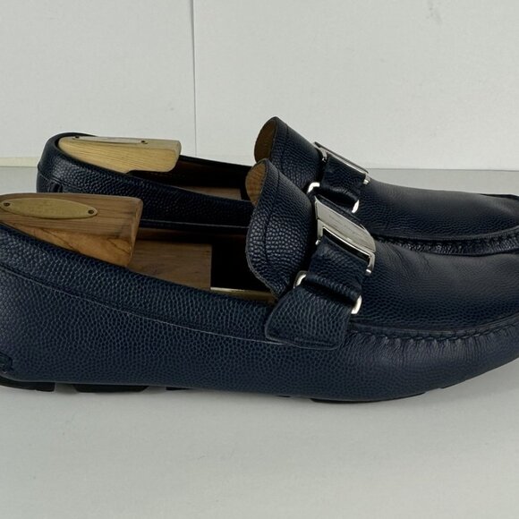 Salvatore Ferragamo Sardegna Navy Blue Leather Men\'s Loafers US 9.5 D main image 14
